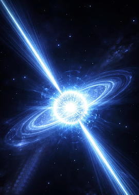 Pulsar with Blue Jets and Rings