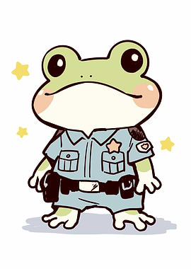 Cute Frog Police Officer