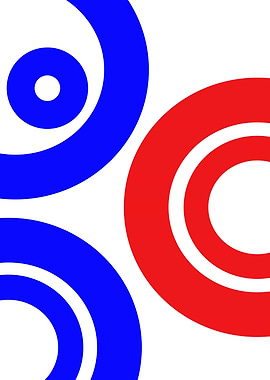 Abstract Red and Blue Circles