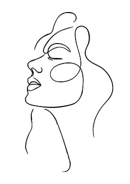Minimalist Line Art of a Woman's Face