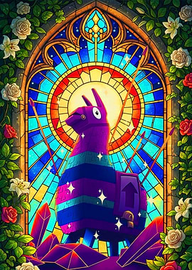 Llama in Stained Glass