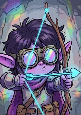 Fantasy Archer with Glowing Arrow