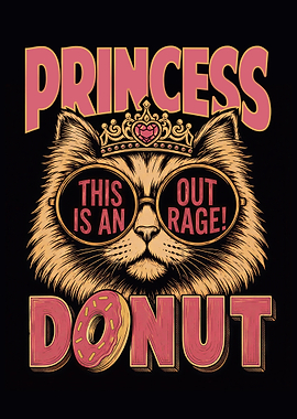 Princess Cat with Sunglasses and Donut