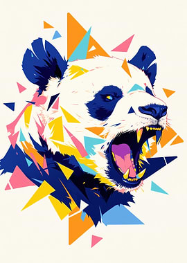 Aggressive Panda Pop Art