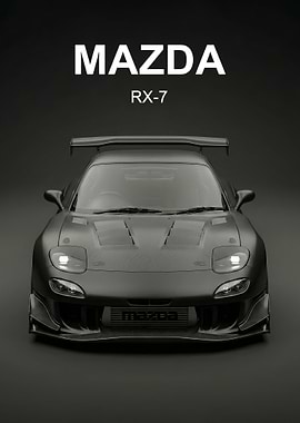 matte black Mazda RX-7 Sports Car