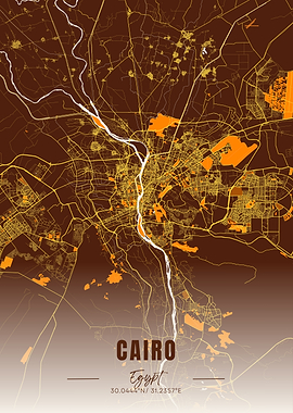Cairo Egypt Map Art