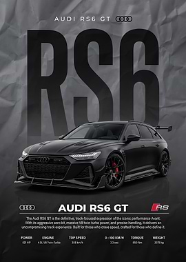A dramatic Audi RS6 GT Poster