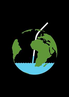 Earth being drained by a straw