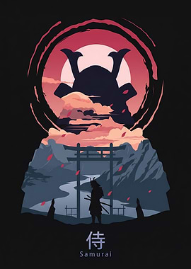 Samurai Silhouette at Sunset