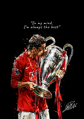 Cristiano Ronaldo with Champions League Trophy
