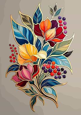 Vibrant Floral Arrangement with Berries