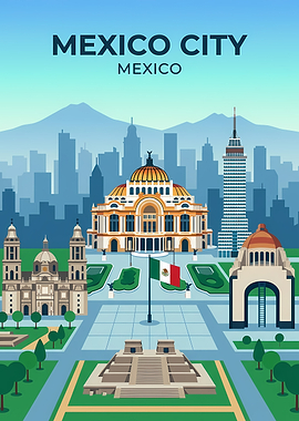 Mexico City Skyline and Landmarks