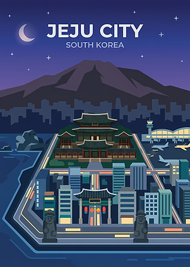 Jeju City South Korea Nightscape