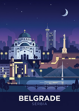 Belgrade Cityscape at Night