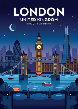 London Cityscape at Night