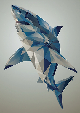 Geometric Shark Illustration