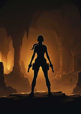Tomb Raider Silhouette Lara Croft Gaming Art