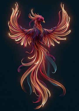 Fiery Phoenix Illustration