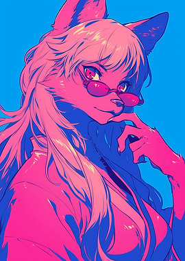 Anime Fox Girl with Sunglasses