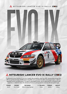 Rally Car Mitsubishi Lancer Evo 9 poster