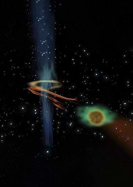 Cosmic Phenomenon with Jets and Nebula