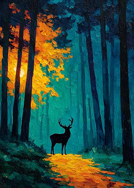Deer in a vibrant forest