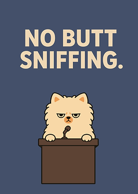 Funny Grumpy Cat at Podium