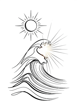 Sun and Wave Illustration
