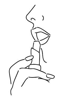 Minimalist Lipstick Application Line Art
