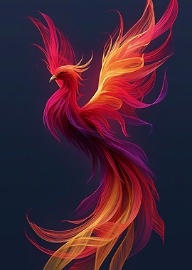 Fiery Phoenix Bird