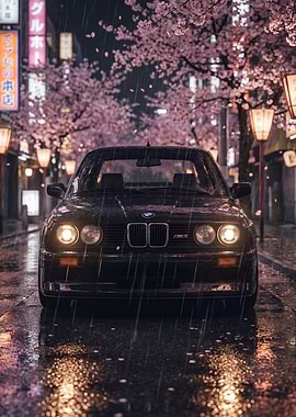 BMW M3 E30 in Rainy Tokyo Street