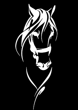 White Horse Head Silhouette