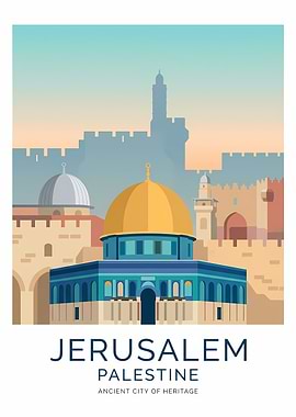 Jerusalem Palestine Cityscape Poster