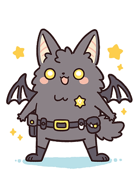 Cute Bat Sheriff with Stars