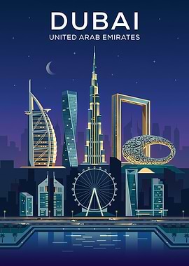 Dubai Skyline at Night