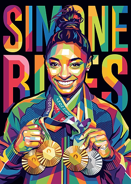 Simone Biles Pop Art Portrait