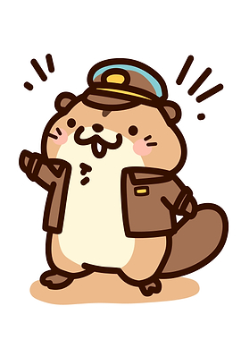 Cute Beaver in Uniform