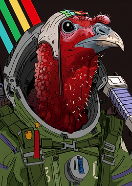 Astronaut Turkey in Space Suit
