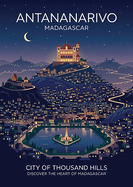 Antananarivo Cityscape at Night