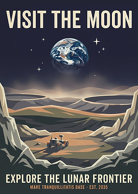 Visit the Moon Lunar Frontier Poster