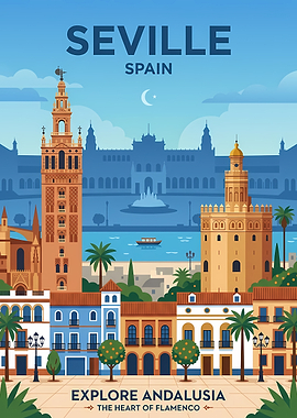 Seville Spain Travel Poster