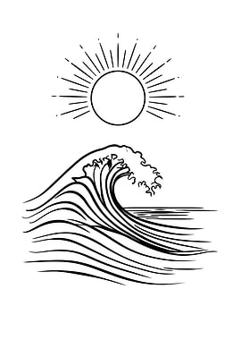 Sun and Wave Illustration