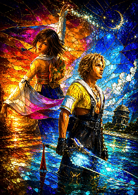 Final Fantasy X Stained Glass Art
