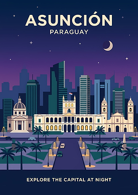 Asuncion Paraguay Skyline at Night