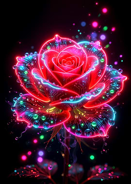 Neon Cyberpunk Rose