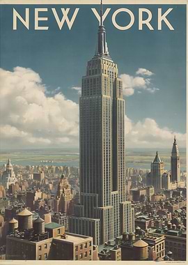 New York City Skyline with Empire State Building