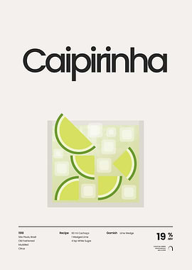 Caipirinha Cocktail Poster