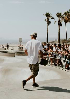 Skateboarder at Venice Beach Skatepark