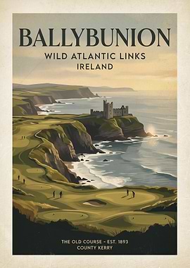 Ballybunion Golf Links Vintage Poster