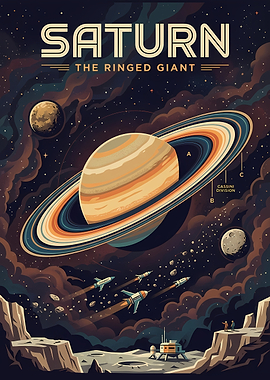 Saturn The Ringed Giant Poster